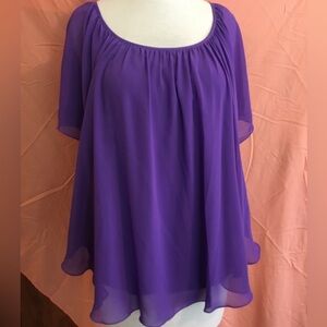 2/$20 Cato Flirty Y2K flutter top, purple Size M